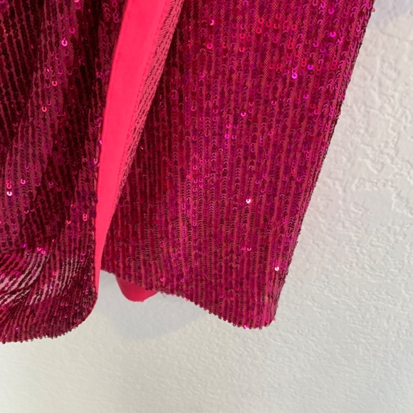 Eliza J Pink Sequins Mini Dress Size 10 Long Sleeve Cocktail Party Event Glam - Picture 8 of 16